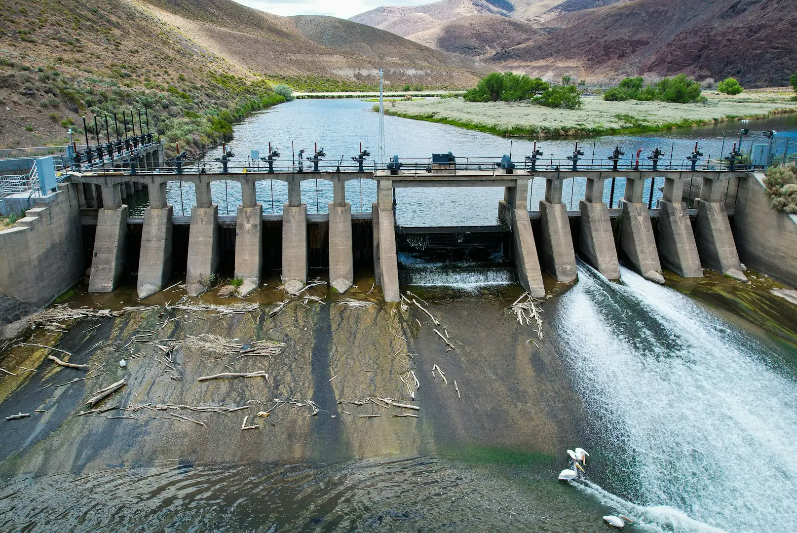 a bridge over a river