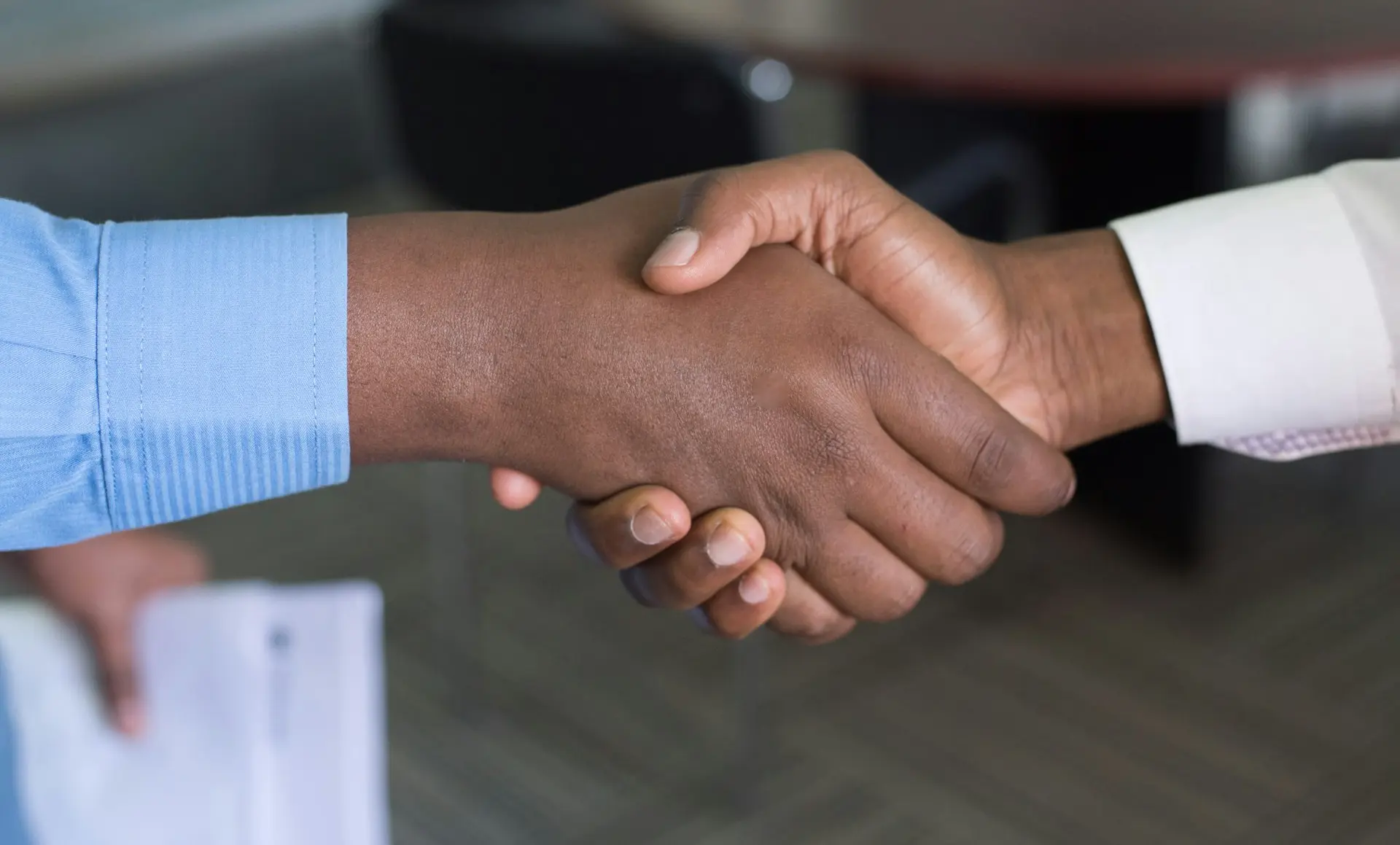 two person handshaking